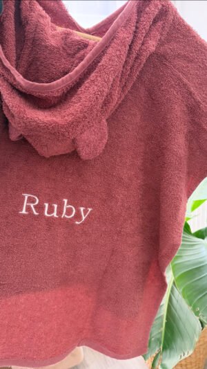 Poncho enfant personnalisé en coton 5-7 ans
