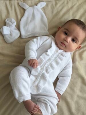 Combi lapin bébé personnalisée en acrylique 100% - Eloise