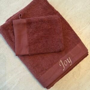 Serviette de toilette personnalisée avec gant en 100% coton