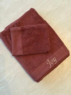 Serviette de toilette personnalisée avec gant en 100% coton