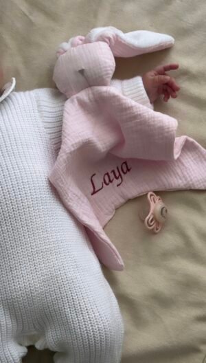 Doudou tête de lapin bébé personnalisé - LAYA
