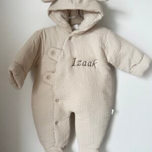 Combinaison pilote bébé en gaze de coton Izaac – Douce et confortable pour l’hiver